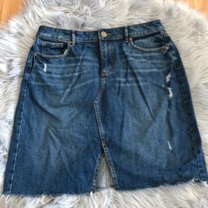 Loft Distressed Jeans Skirt